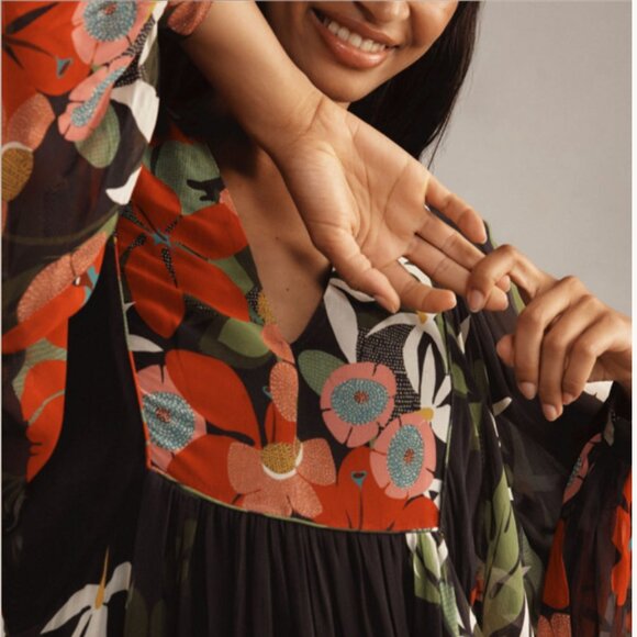 Farm Rio Floral Maxi Dress - L - NWT - Picture 3 of 6